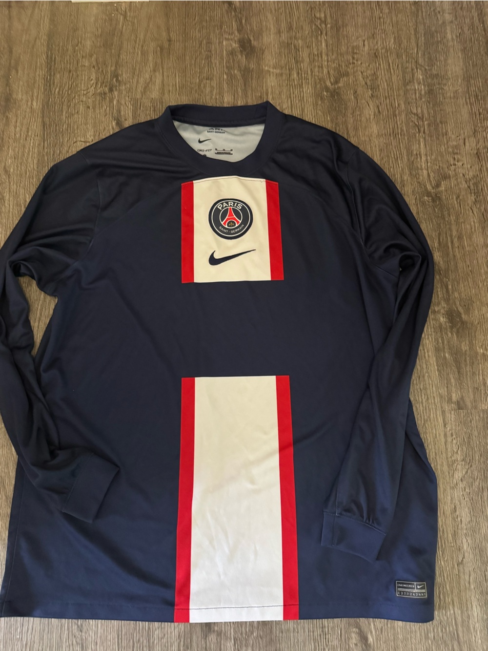Nike Paris Saint-Germain Navy Blue White Red Long Sleeve Shirt